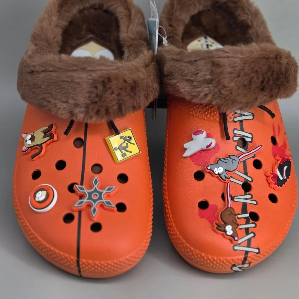 Crocs South Park Kenny Classic Lined Clog Unisex M8 W10 Orange Faux Fur 211499